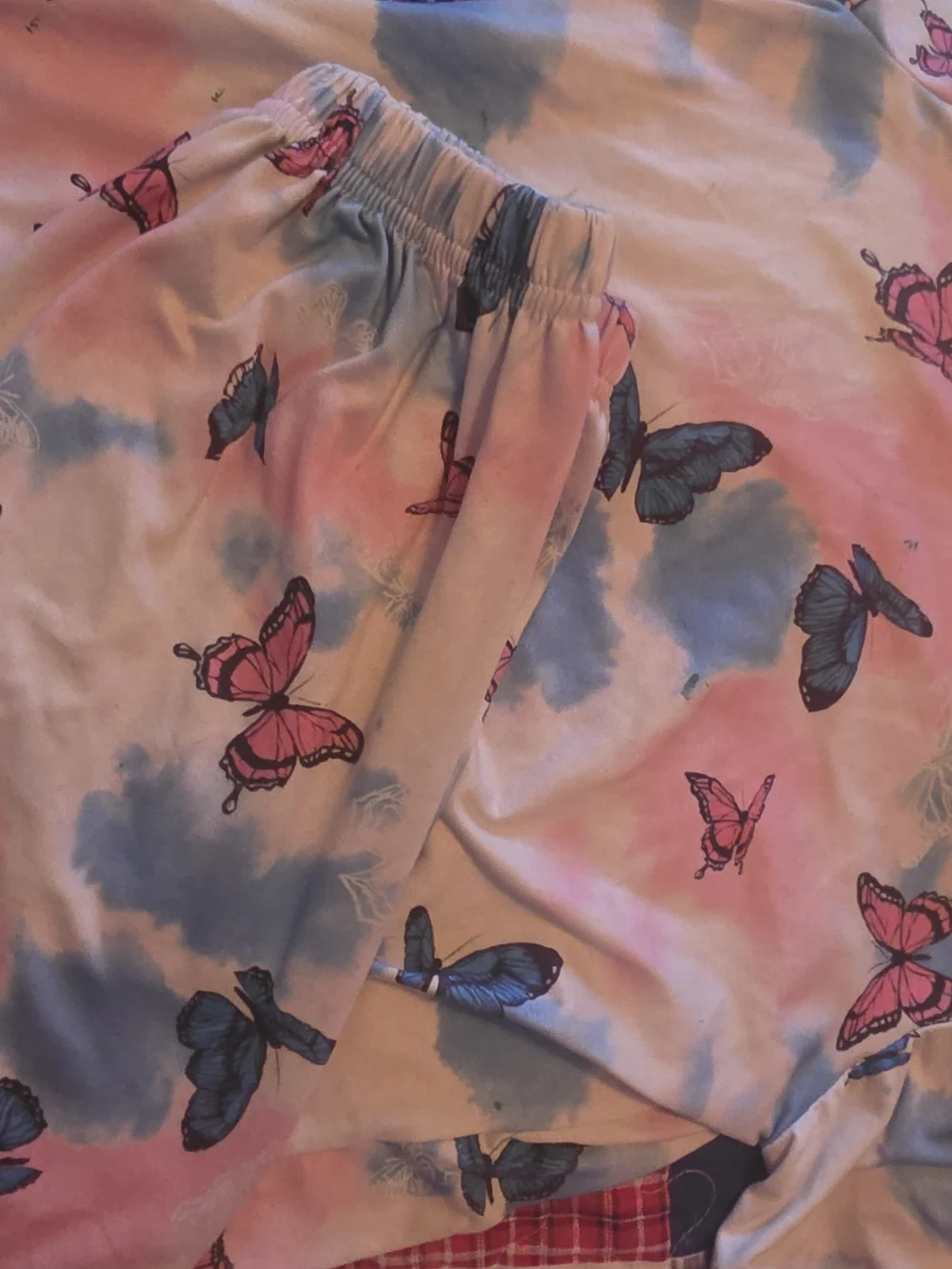 Girls' Pink & Blue Butterfly Kids Outfit  Set